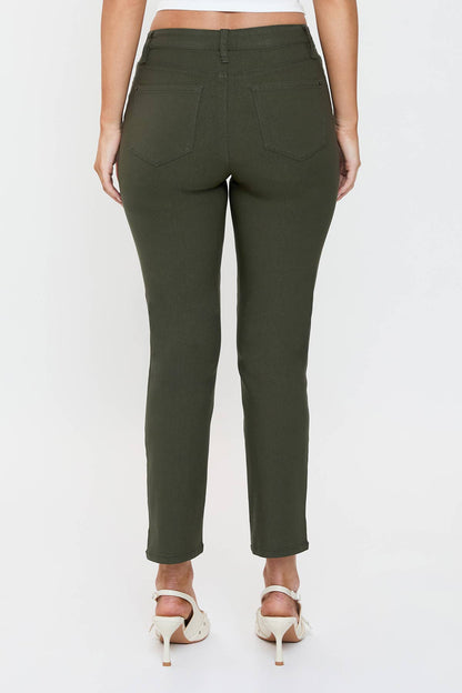 High Rise Hyperstretch Cropped Straight Pants-P041231
