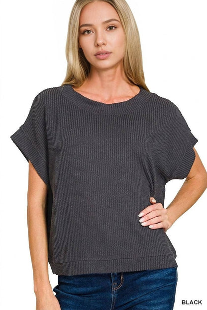 Corded Rib Knit Top - Zenana