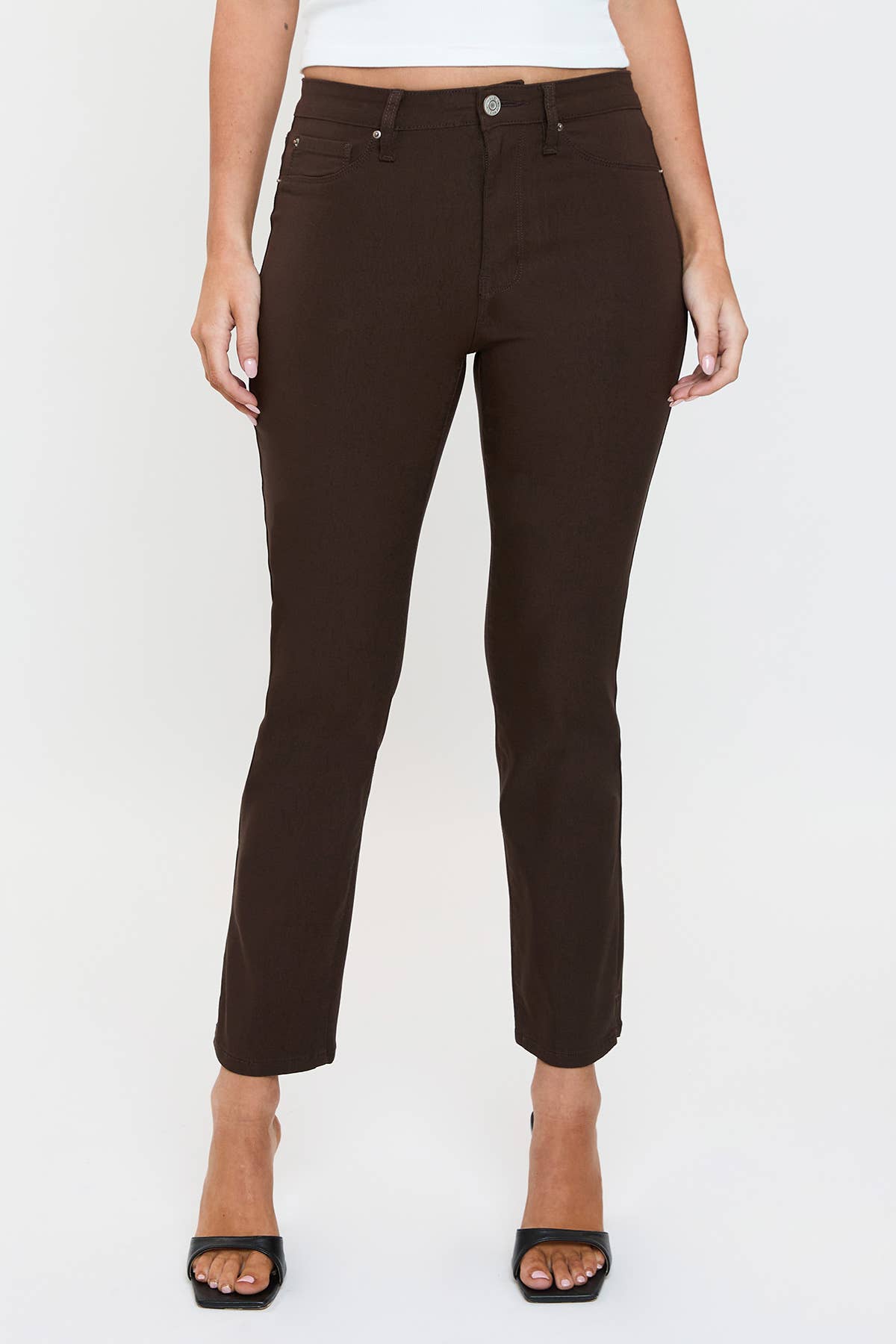 High Rise Hyperstretch Cropped Straight Pants-P041231