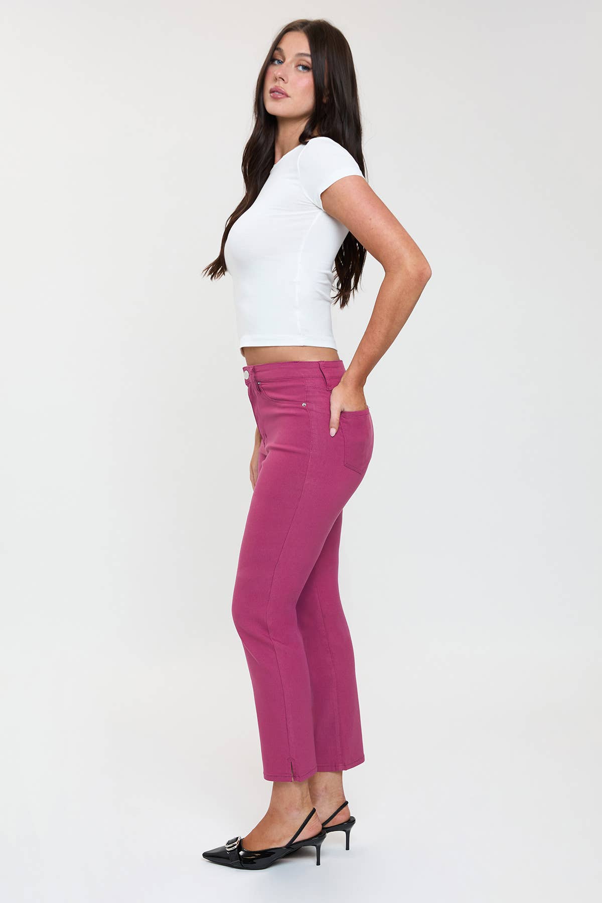 High Rise Hyperstretch Cropped Straight Pants-P041231