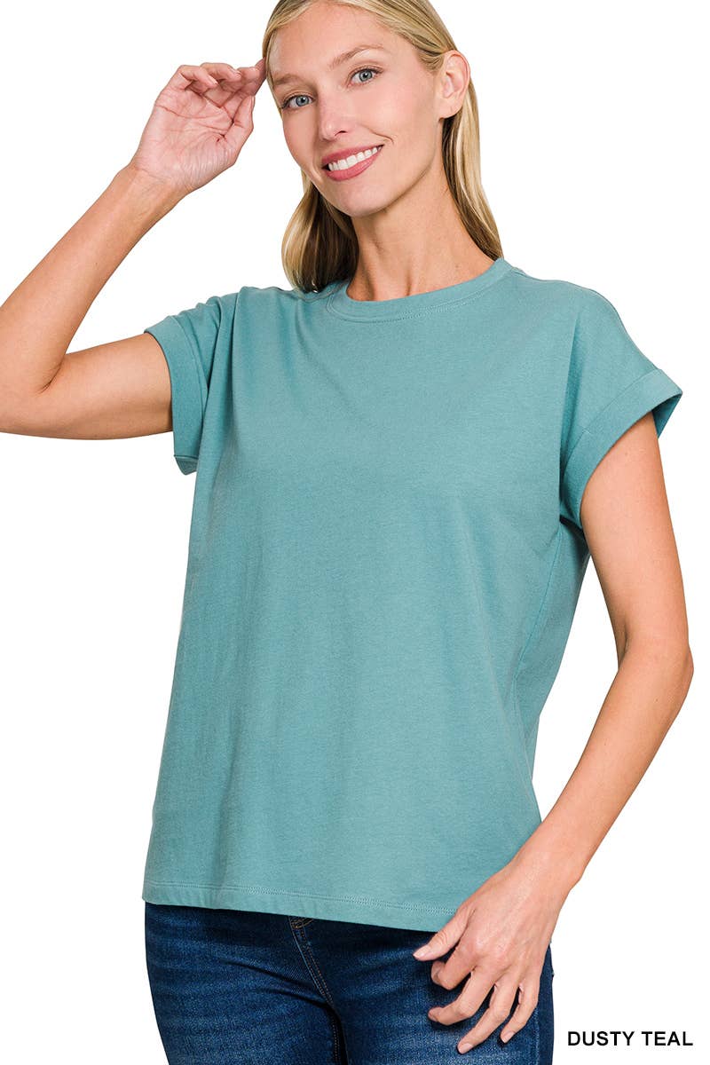 Cotton Crew Neck Short Sleeve T Shirt Zenana