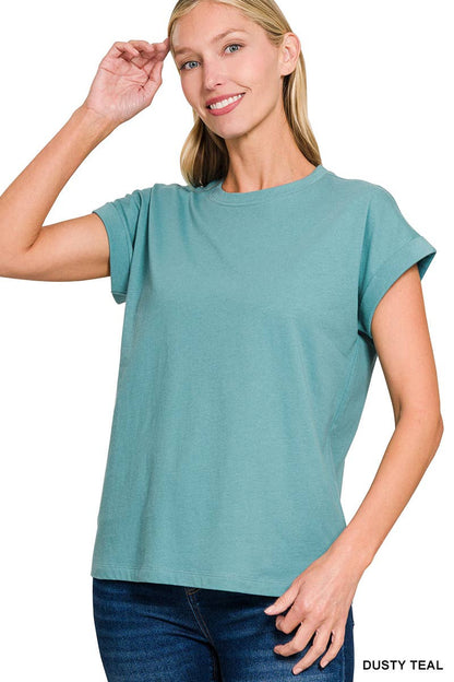Cotton Crew Neck Short Sleeve T Shirt Zenana