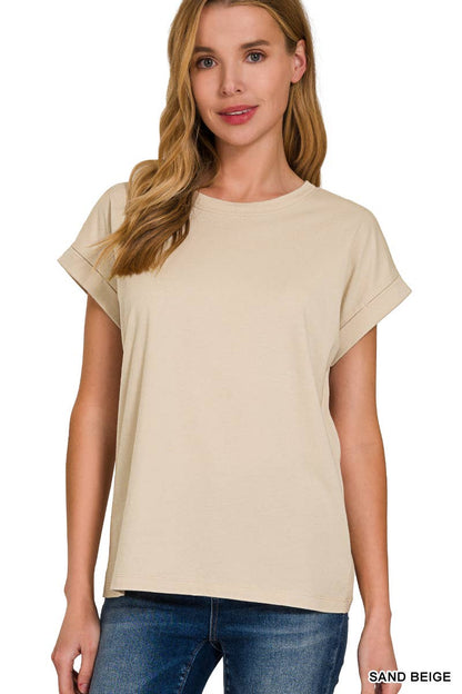 Cotton Crew Neck Short Sleeve T Shirt Zenana