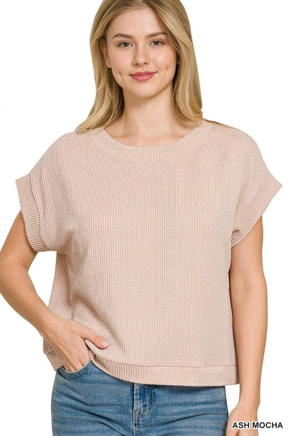 Corded Rib Knit Top - Zenana