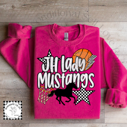 *Pink* JH LADY MUSTANG SPIRIT (short,long sleeve & sweatshirt)