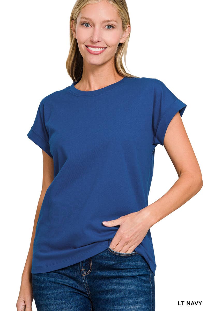 Cotton Crew Neck Short Sleeve T Shirt Zenana