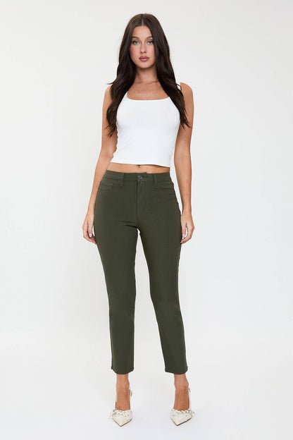 High Rise Hyperstretch Cropped Straight Pants-P041231