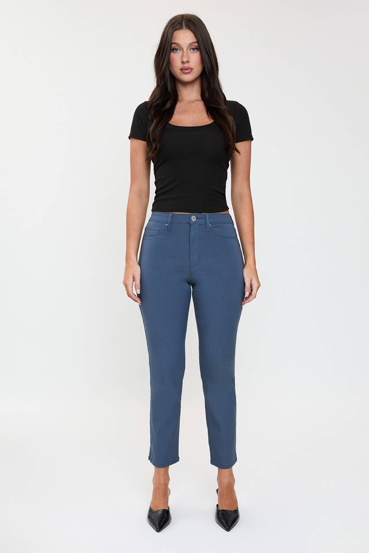 High Rise Hyperstretch Cropped Straight Pants-P041231