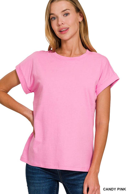 Cotton Crew Neck Short Sleeve T Shirt Zenana