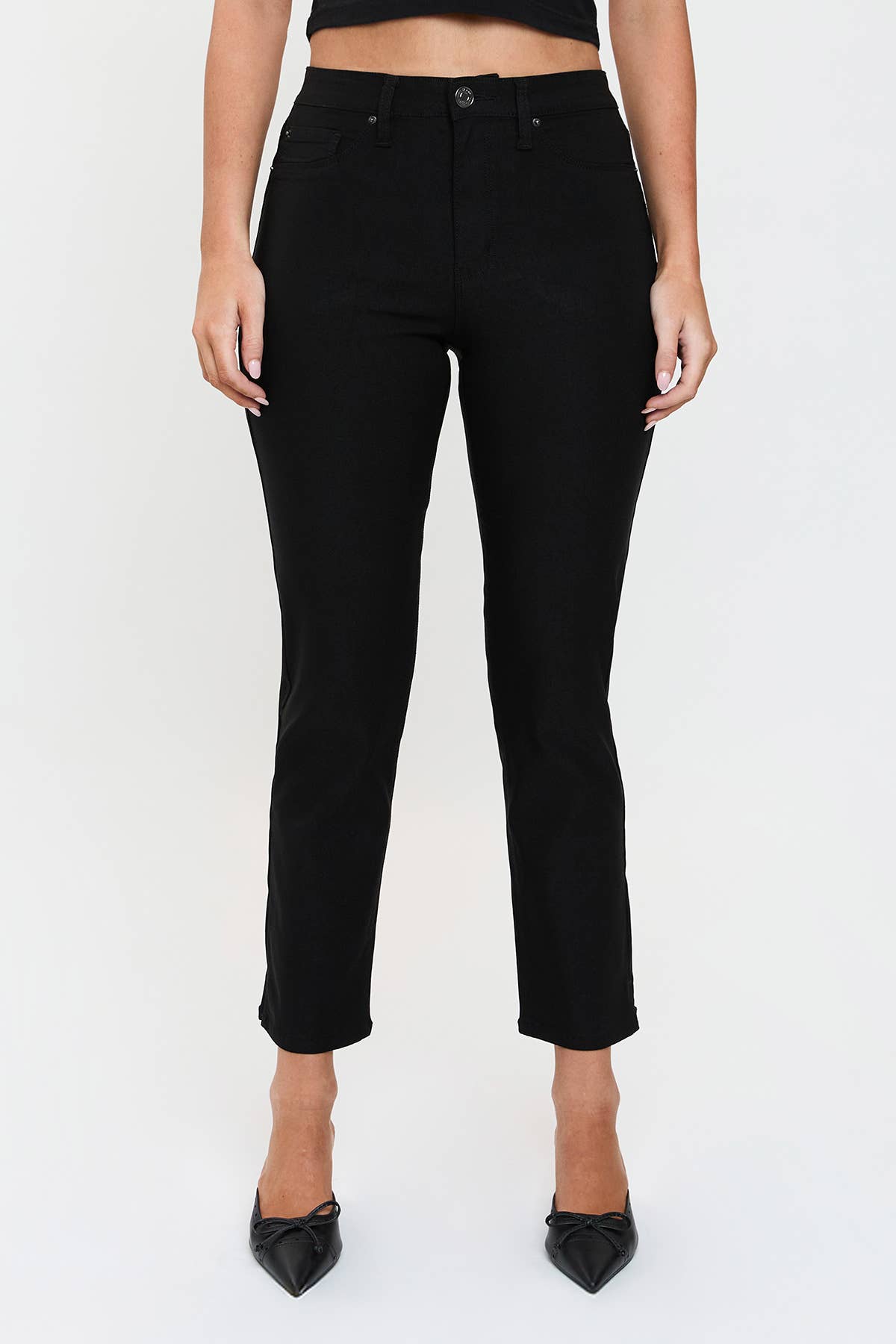 High Rise Hyperstretch Cropped Straight Pants-P041231