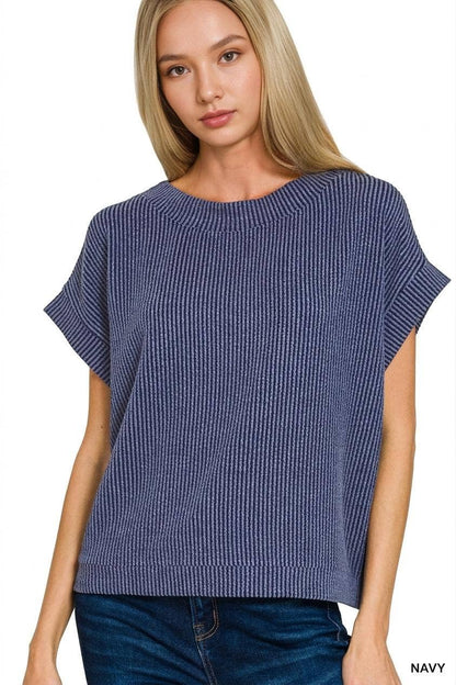 Corded Rib Knit Top - Zenana