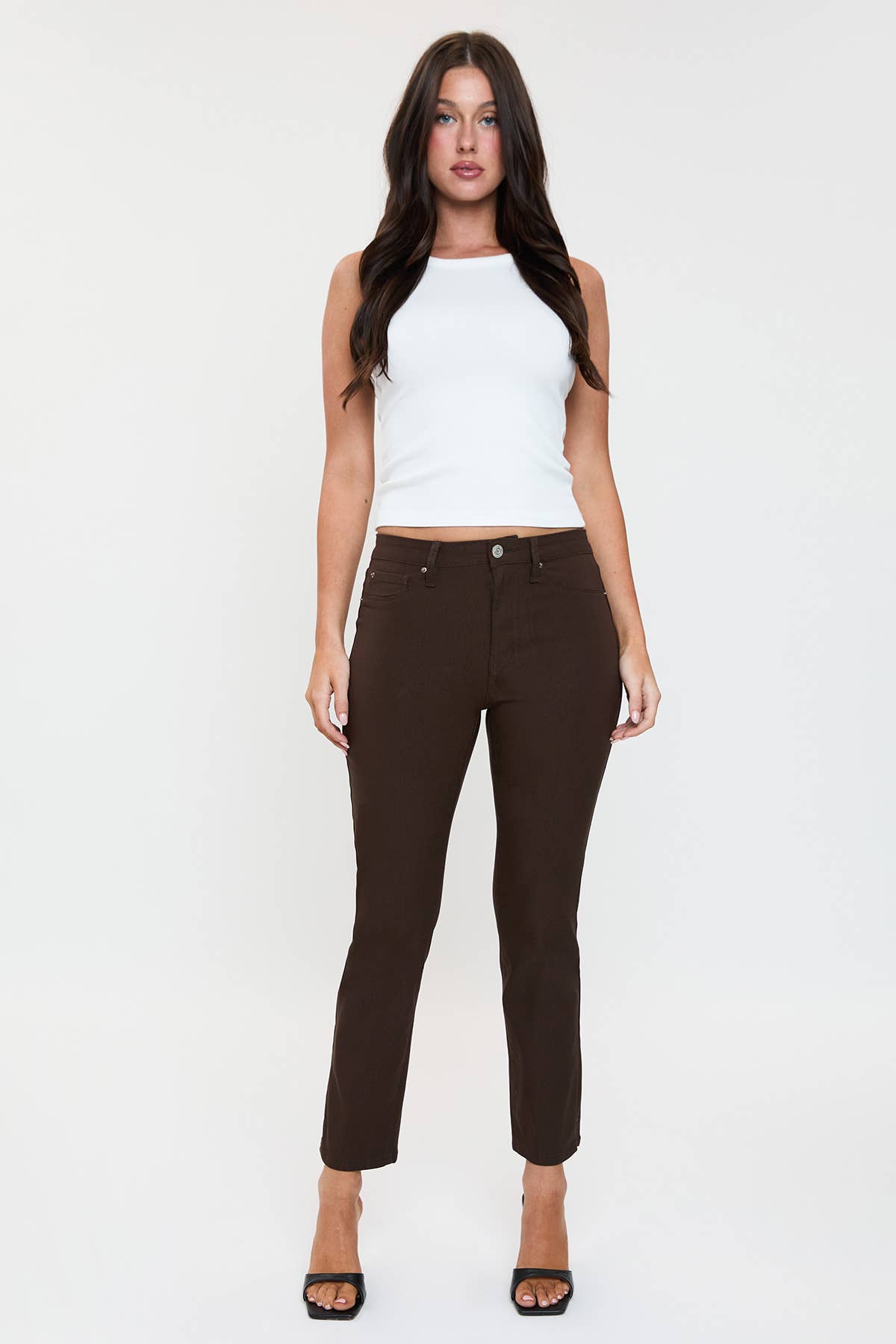 High Rise Hyperstretch Cropped Straight Pants-P041231