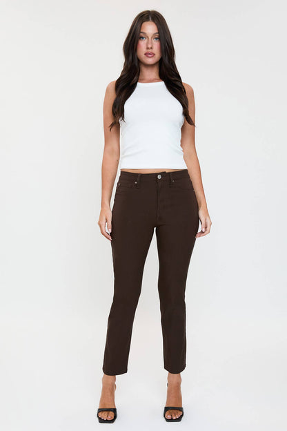 High Rise Hyperstretch Cropped Straight Pants-P041231