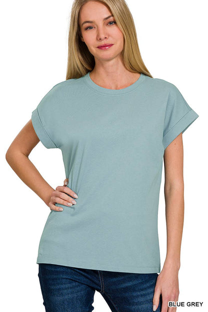 Cotton Crew Neck Short Sleeve T Shirt Zenana