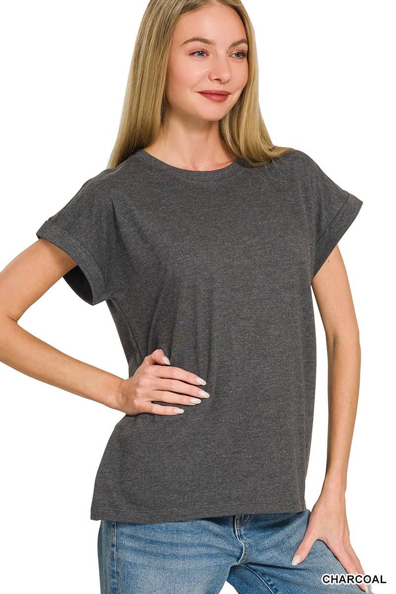 Cotton Crew Neck Short Sleeve T Shirt Zenana