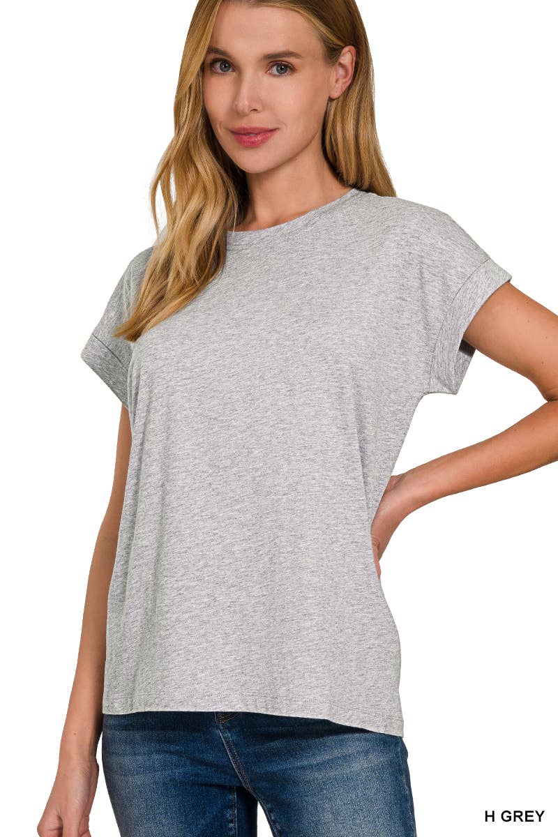 Cotton Crew Neck Short Sleeve T Shirt Zenana