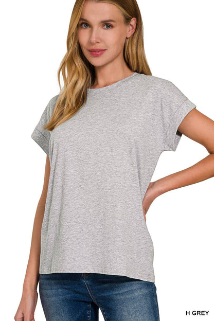 Cotton Crew Neck Short Sleeve T Shirt Zenana