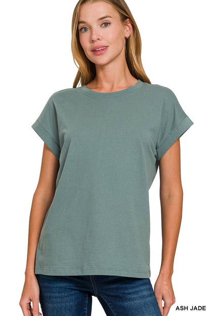 Cotton Crew Neck Short Sleeve T Shirt Zenana
