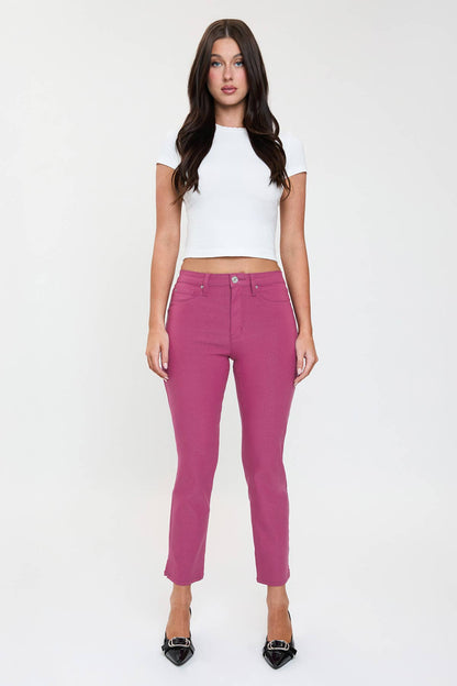 High Rise Hyperstretch Cropped Straight Pants-P041231