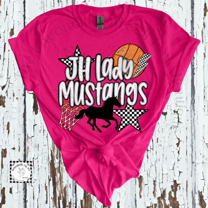 *Pink* JH LADY MUSTANG SPIRIT (short,long sleeve & sweatshirt)