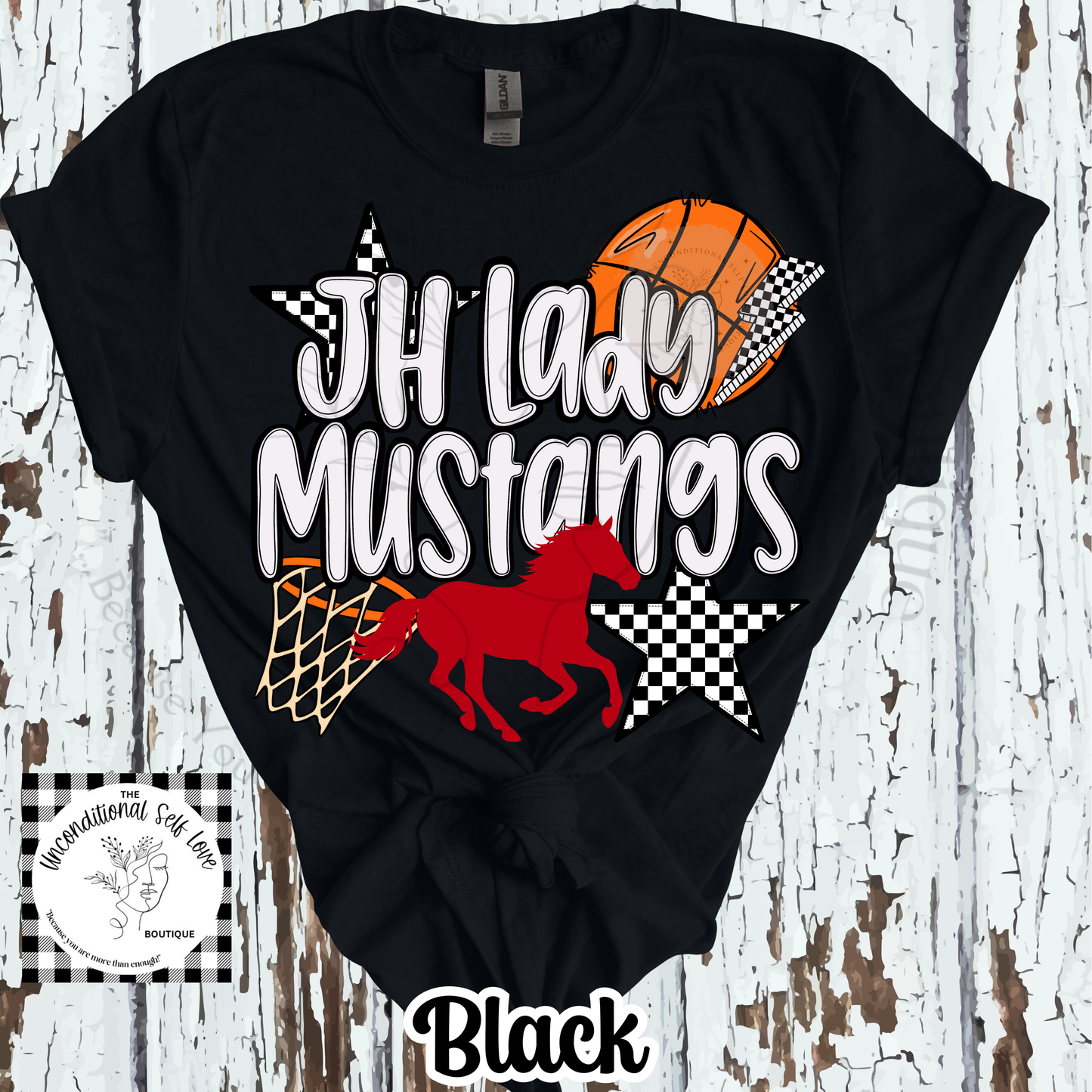 JH LADY MUSTANG SPIRIT (short,long sleeve & sweatshirt)