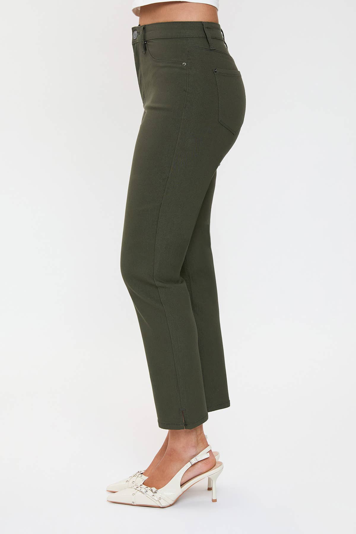 High Rise Hyperstretch Cropped Straight Pants-P041231