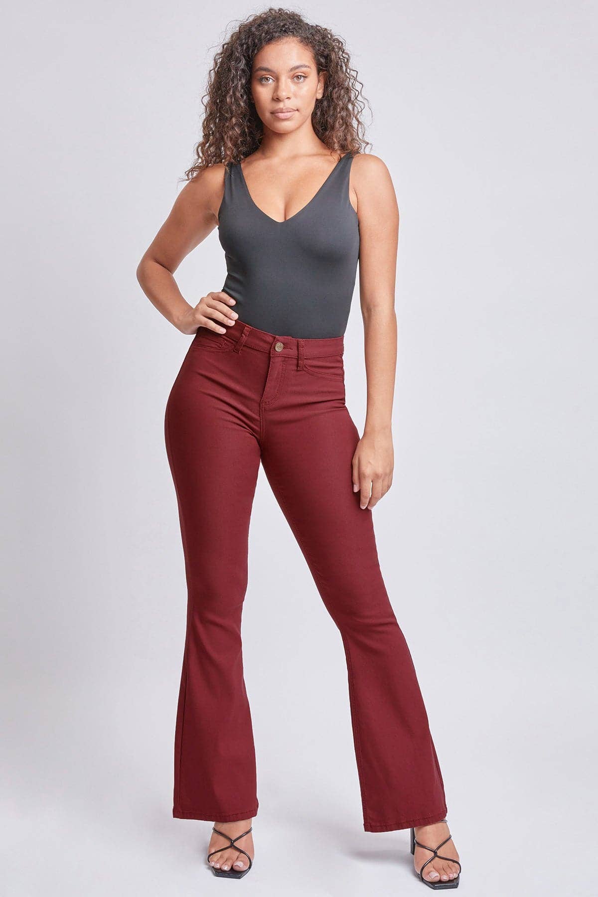 Hyperstretch Flare Pants, Dark Rose-P42931