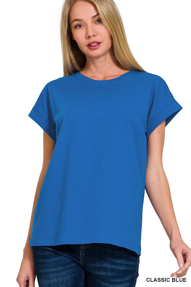 Cotton Crew Neck Short Sleeve T Shirt Zenana