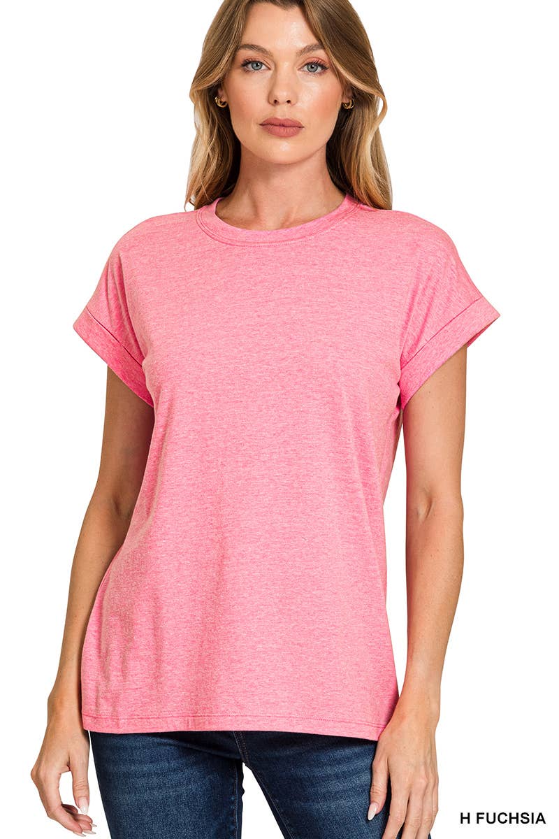 Cotton Crew Neck Short Sleeve T Shirt Zenana