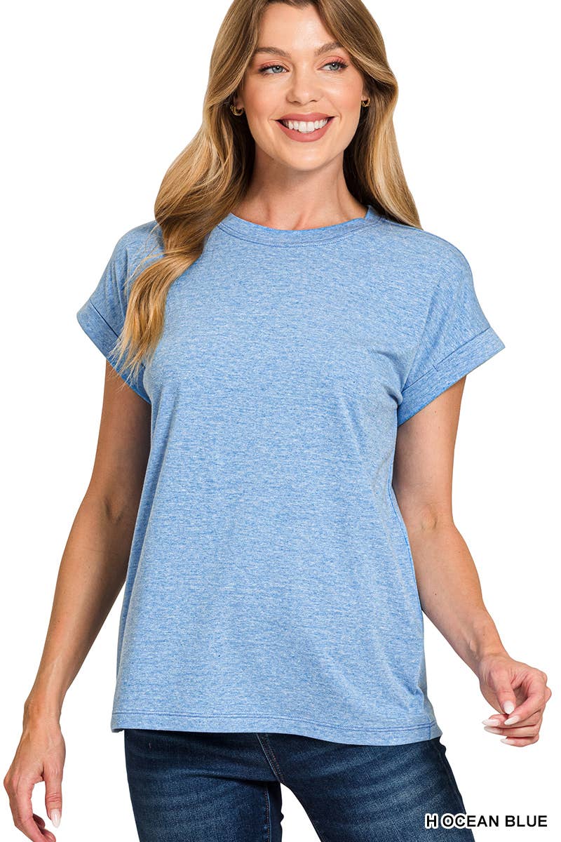 Cotton Crew Neck Short Sleeve T Shirt Zenana