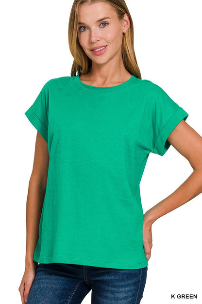 Cotton Crew Neck Short Sleeve T Shirt Zenana